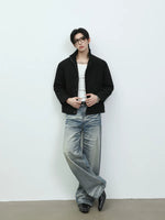 Stand Collar Button Front Work Jacket 5