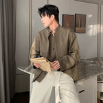 6201324691238,6201324691239,6201324691240,6201324691241, Stand Collar Faux Two-Piece Jacket