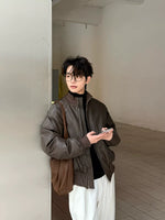 ,6019111833841,6019111833842,6019111833843,6019111833844, Stand-Collar Insulated Faux Leather Jacket