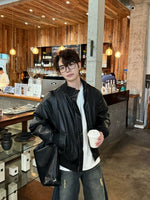 6019111833837,6019111833838,6019111833839,6019111833840, Stand-Collar Insulated Faux Leather Jacket