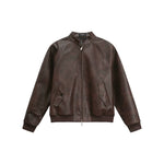 6192170711403,6192170711404,6192170711405,6192170711406, Stand Collar PU Leather Motorcycle Jacket