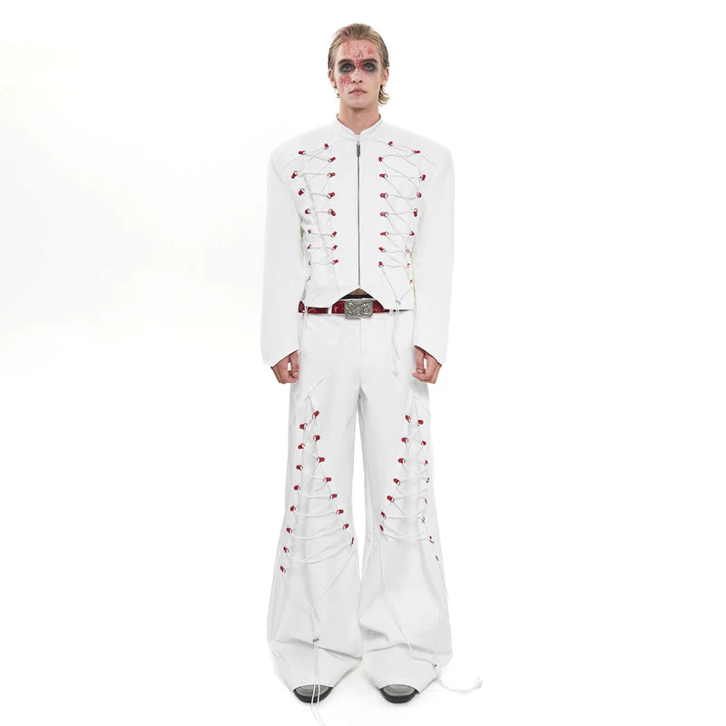 Stand Collar Short Jacket with Drawstring Detailing 4