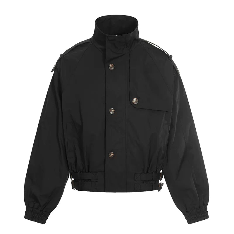 6025352496979,6025352496980,6025352496981,6025352496982, Stand Collar Short Work Jacket