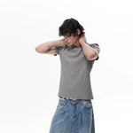 6031604580102,6031604580103,6031604580104, Stand Collar Slim Fit Knit T-Shirt