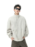 Stand Collar Wool Blend Casual Jacket 5