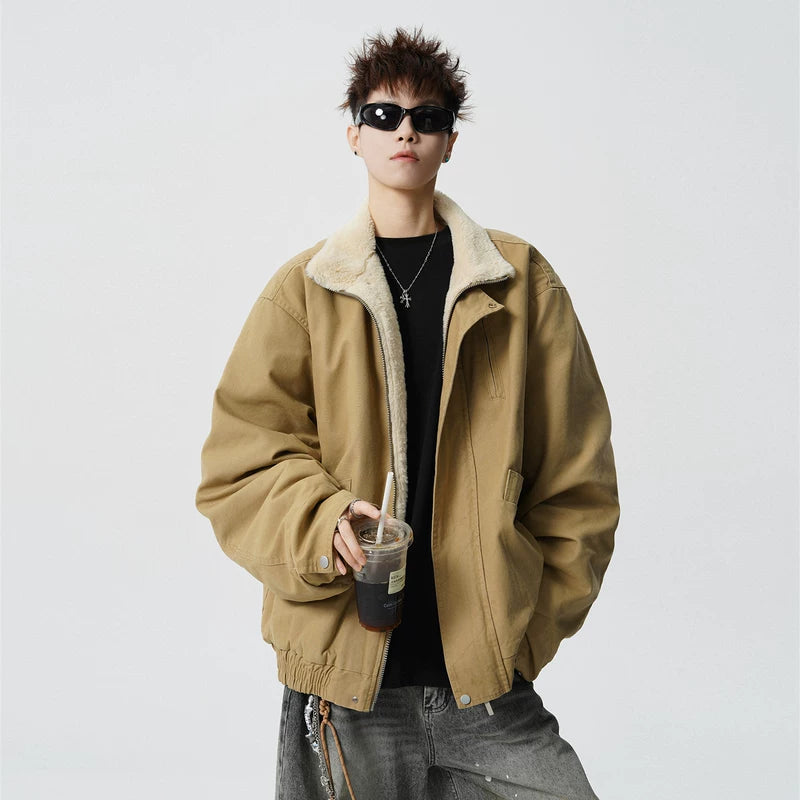 5971045296623,5971045296624,5971045296625,5971045296626, Stand Collar Workwear Zip Jacket