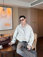 Stand Collar Zip Front Casual Jacket 5