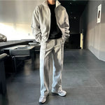 Stand Collar Zip Sweatshirt and Pants Set 4