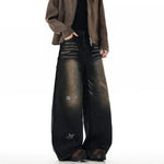 Star Appliqué Wide Leg Denim Pants 4