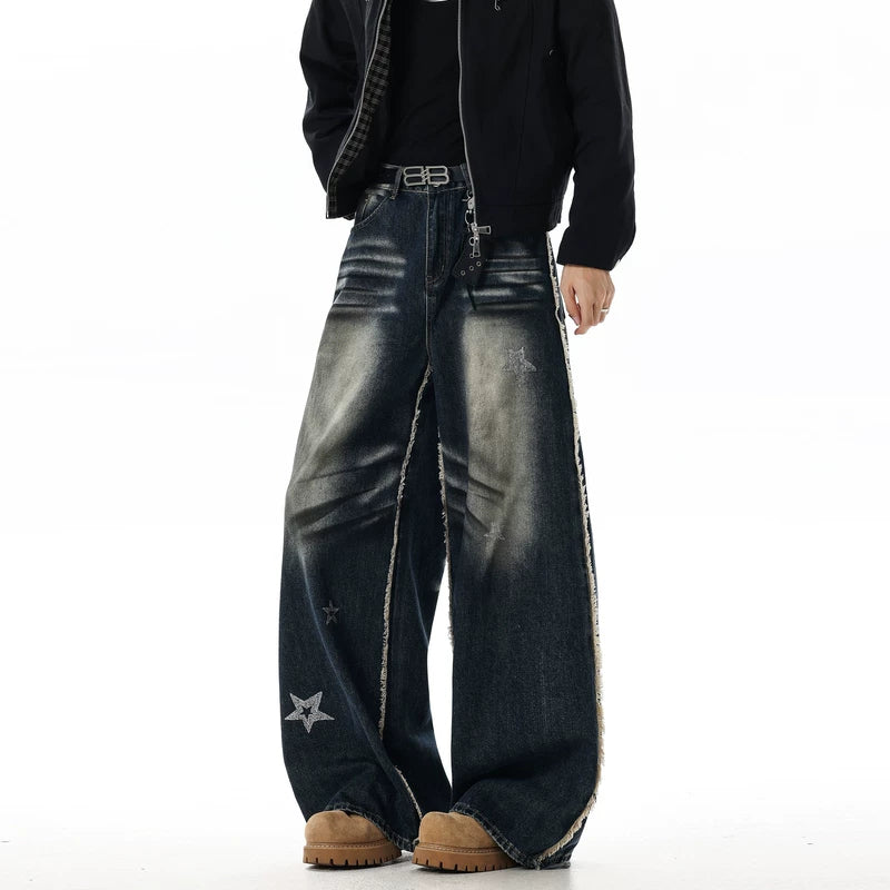 alt_id_1502935178, Star Appliqué Wide Leg Denim Pants