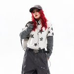 Star Patchwork Striped Faux Layered T-Shirt 2