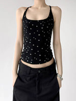 Star Print Ribbed Slim Camisole Top 2