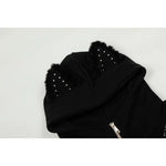 Star Print Zip Hoodie with Cat Ears 4
