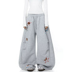 Star Puppy Embroidered Wide Leg Sweatpants 3