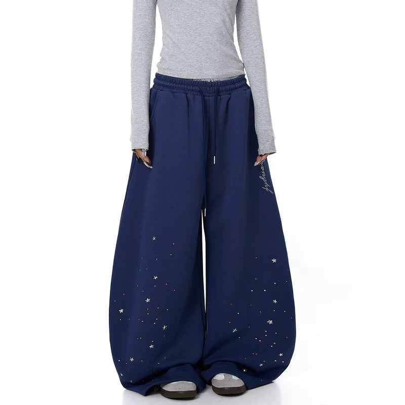 Star Rhinestone Wide Leg Dance Pants 3