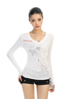 Starfish Print V-Neck Long Sleeve Top 4