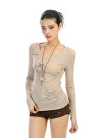 Starfish Print V-Neck Long Sleeve Top 5