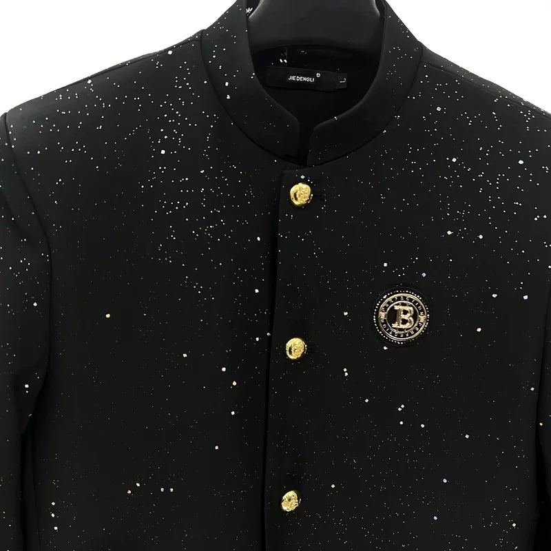 Starry Sky Gold Button Suit Jacket 3