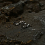 Sterling Silver Textured Hoop Dangle Earring 4