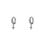 Sterling Silver Textured Hoop Dangle Earring 5