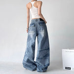 Street Dance Wide Leg Embroidered Jeans Pants 4