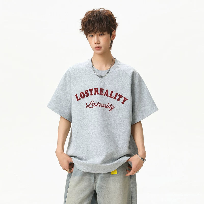 6196410271911,6196410271912,6196410271913,6196410271914, Street Letter Print Loose Fit T-Shirt