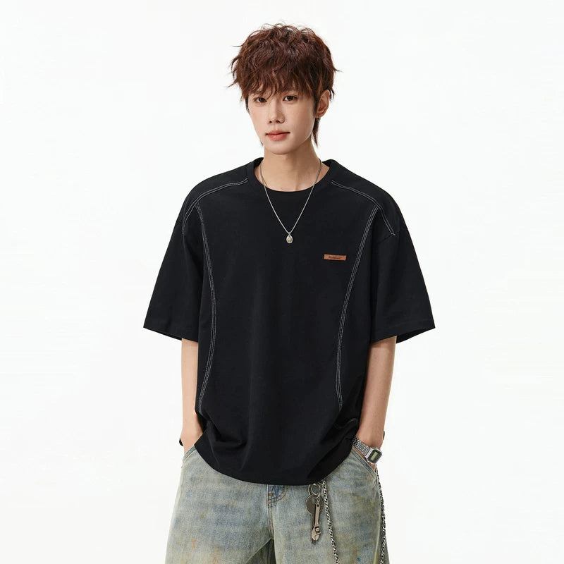 6195860914448,6195860914449,6195860914450,6195860914451, Street Style Loose Fit Stitch T-Shirt