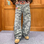 Streetwear Camouflage Wide Leg Jeans Pants 3