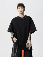 Streetwear Oversized Embroidered Crew Neck T-Shirt 1