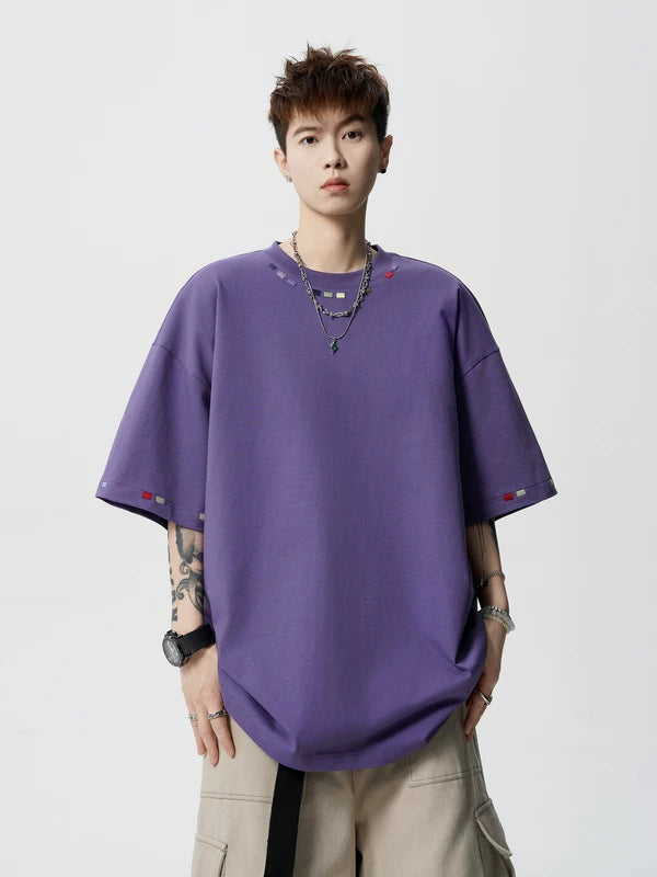 Streetwear Oversized Embroidered Crew Neck T-Shirt 3