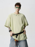 Streetwear Oversized Embroidered Crew Neck T-Shirt 4