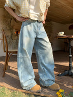 Streetwear Washed Distressed Wide Leg Jeans 2