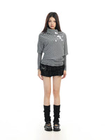 Striped Asymmetrical Turtleneck Long Sleeve Top 3