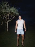 Striped Beach Letter Print Drawstring Shorts 2