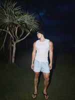 Striped Beach Letter Print Drawstring Shorts 4