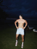 Striped Beach Letter Print Drawstring Shorts 5