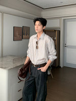 Striped Casual Long Sleeve Button Up Shirt 5