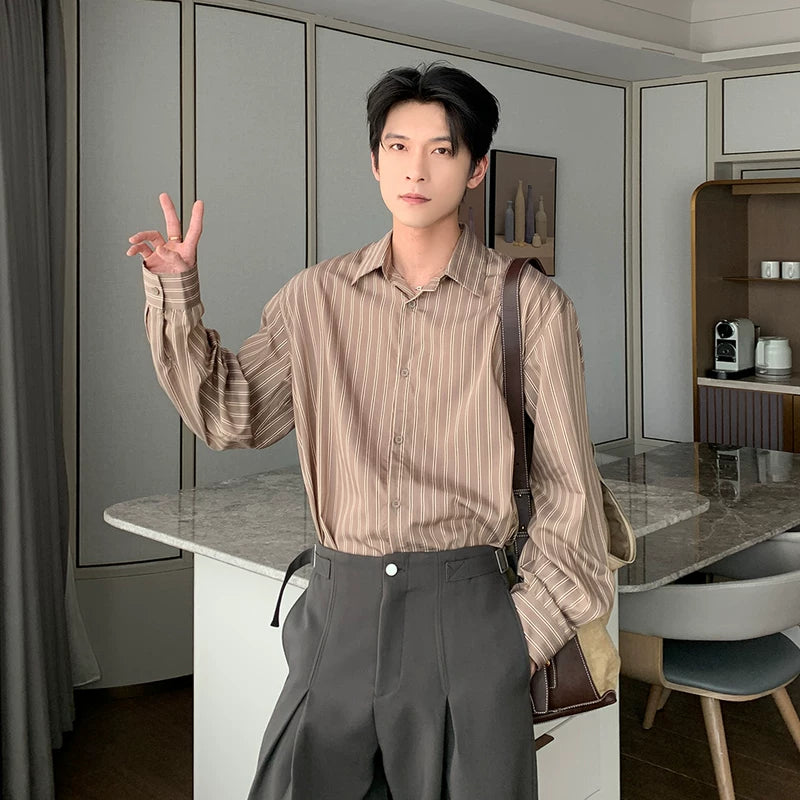 6192143266825,6192143266826,6192143266827, Striped Casual Long Sleeve Button Up Shirt