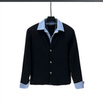 6206171294651,6206171294652,6206171294653, Striped Collar Two-Piece Look Short Jacket