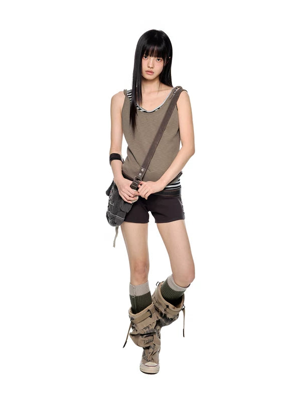 Striped Colorblock Scoop Neck Tank Top 4