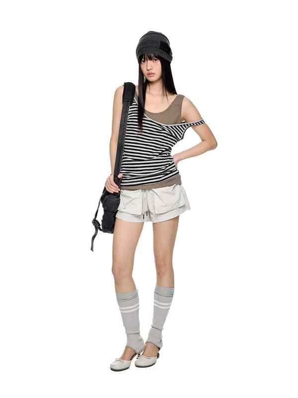 Striped Colorblock Scoop Neck Tank Top 5