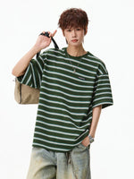 Striped Crew Neck Short Sleeve T-Shirt 3