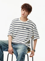 Striped Crew Neck Short Sleeve T-Shirt 4