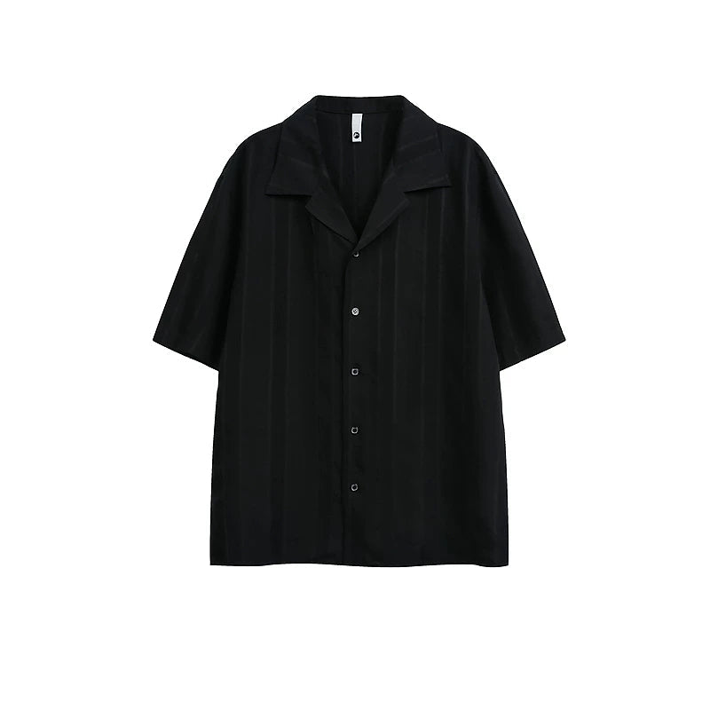 6188706790934,6188706790935,6188706790936,6188706790937, Striped Cuban Collar Short-Sleeve Shirt