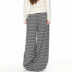 Striped Drawstring Wide-Leg Lounge Pants 3