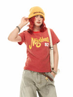 Striped Graphic Letter Print Slim Fit T-Shirt 4