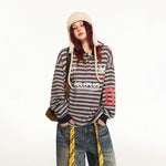 Striped Graphic Long-Sleeve Pullover Shirt 4