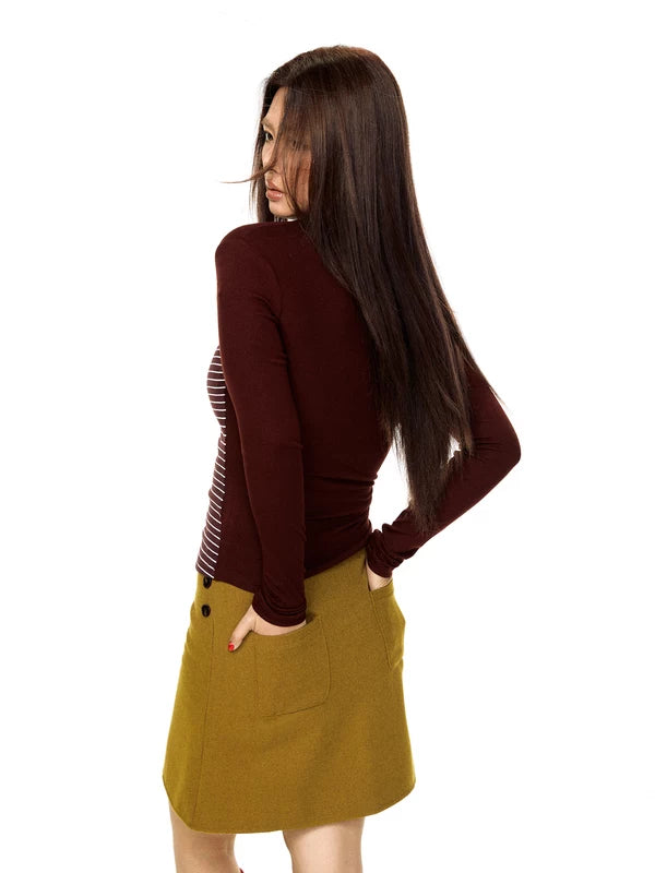 Striped Halter Neck Cutout Knit Top 2