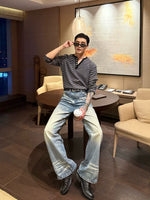 Striped Henley Long Sleeve Pullover Top 4