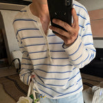 6042677772529,6042677772530,6042677772531,6042677772532, Striped Henley Long Sleeve T-Shirt
